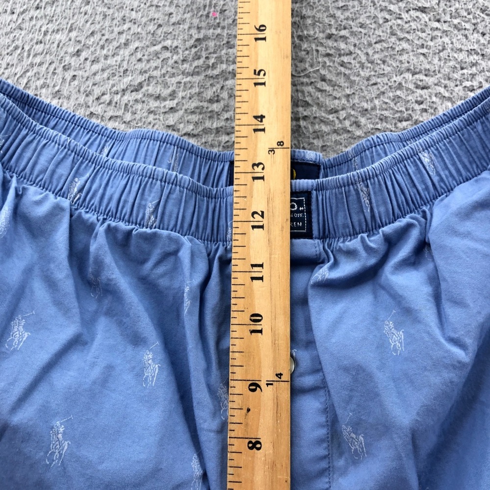 Polo Ralph Lauren Pajama Pants Men Extra Large Blue All Over Print AOP Pony - Picture 11 of 12